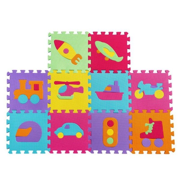 Piankowa mata puzzle Pojazdy – kolorowa mata edukacyjna dla dzieci 1+ Mata piankowa