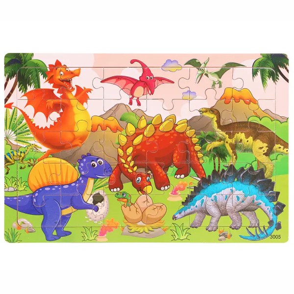 drewniane puzzle dino