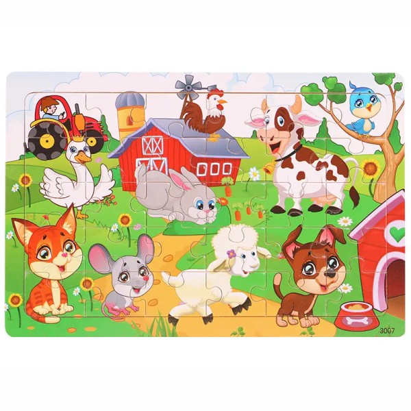 drewniane puzzle farma