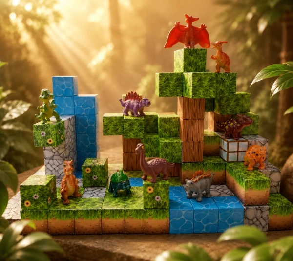 Magnetyczne Klocki Minecraft zestaw z figurkami 114 elementów Klocki magnetyczne kostki 114