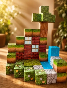 Klocki Magnetyczne Minecraft - zestaw 48 kostek