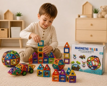 Klocki magnetyczne zestaw XXL - Magnetic Tiles