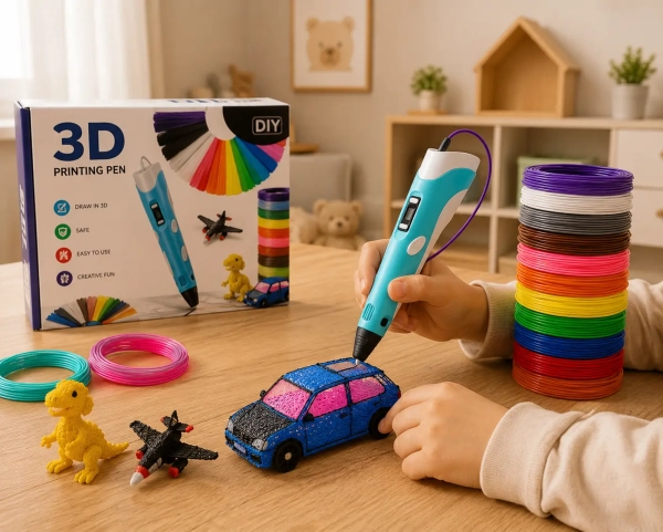 Długopis 3D + 120m kolorowych wkładów Długopis 3D z wkładami